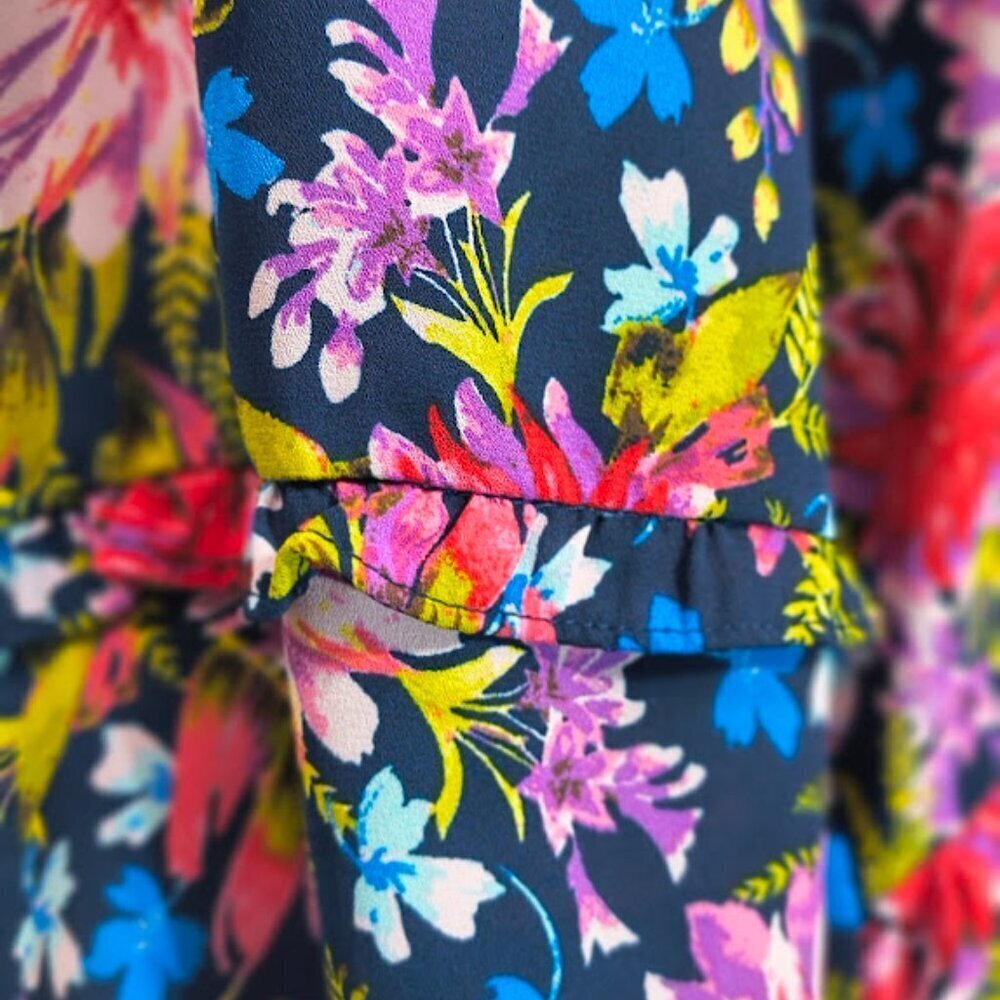The Pioneer Woman 3/4 Sleeve V Neck Floral Blouse Top Women's Size Large - Picture 6 of 11